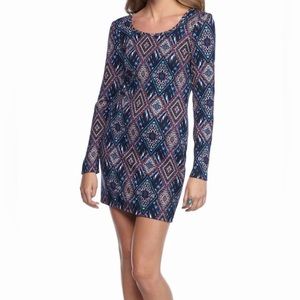 Printed Knit Dress Size L - Navy